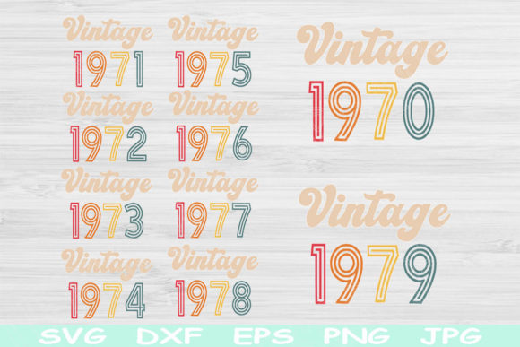 50th Birthday Svg, 1970-1979 Vintage Graphics