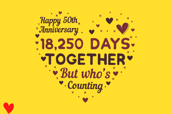 CELEBRATE 50TH WEDDING ANNIVERSARY Graphics for Crafts