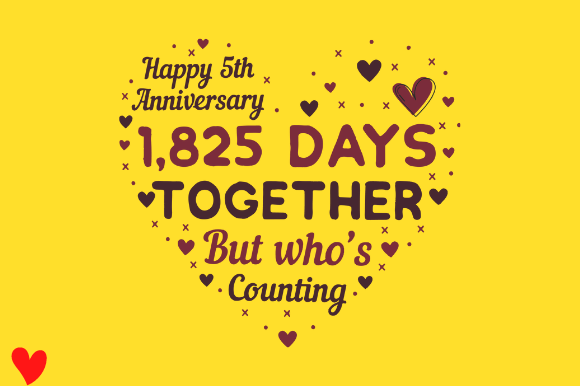 CELEBRATE 5TH WEDDING ANNIVERSARY Graphics for Crafts
