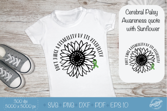 Cerebral Palsy SVG with Sunflower. CP