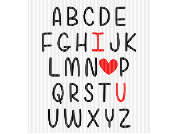 I Love You Alphabet Valentine Love Quote Graphics