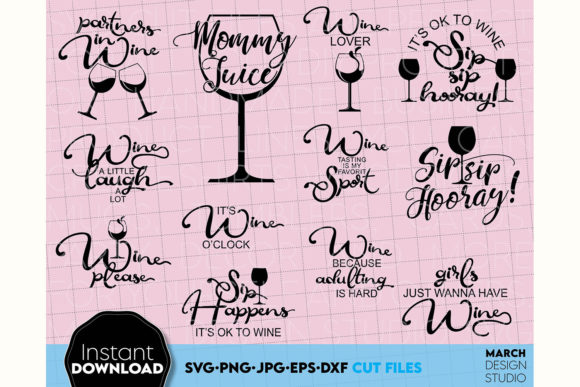 Wine Glasses Bundle SVG Wine Quote Shirt